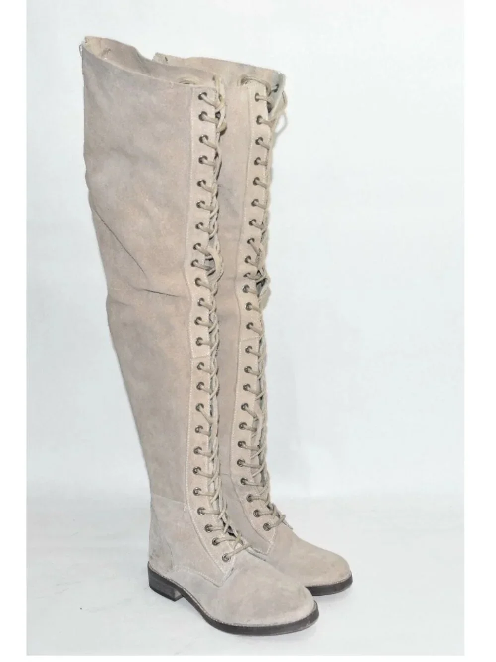New! Free People Tennessee Over the Knee Boot Beige Suede 36 EUR 6 US OTK DD18